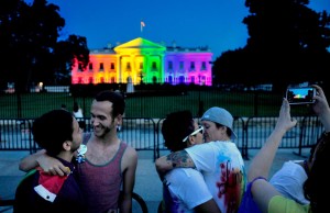 Multi-Colored Lights Illuminate The White House To Honor Gay Marriage