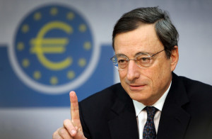 The European Central Bank's new chief Mario Draghi gestures during his first press conference at the ECB in Frankfurt/M., western Germany, on November 3, 2011. The European Central Bank's decision to cut its key interest rates in a surprise move was "unanimous", the 64-year-old Italian said. Draghi's first few days as ECB president have certainly been a baptism of fire. The 17-nation eurozone is back in deep crisis following the shock call by Greece for a national referendum on a debt rescue reached with huge difficulty only last week. Draghi took over at the helm of the ECB from Jean-Claude Trichet. AFP PHOTO / DANIEL ROLAND (Photo credit should read DANIEL ROLAND/AFP/Getty Images)