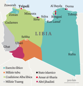 Mappa del conflitto (2015). Fonte: Limes, rivista italiana di geopolitica